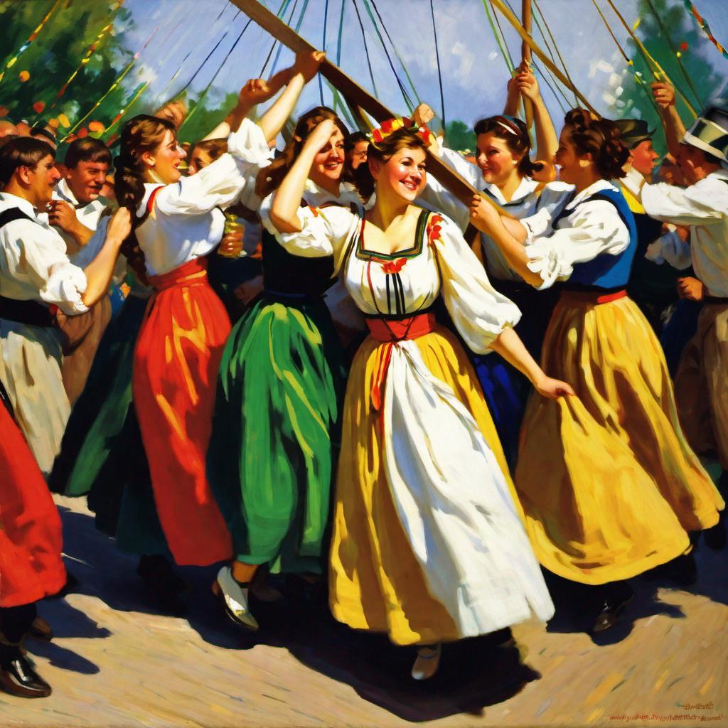 Community members dancing joyfully during the festivities