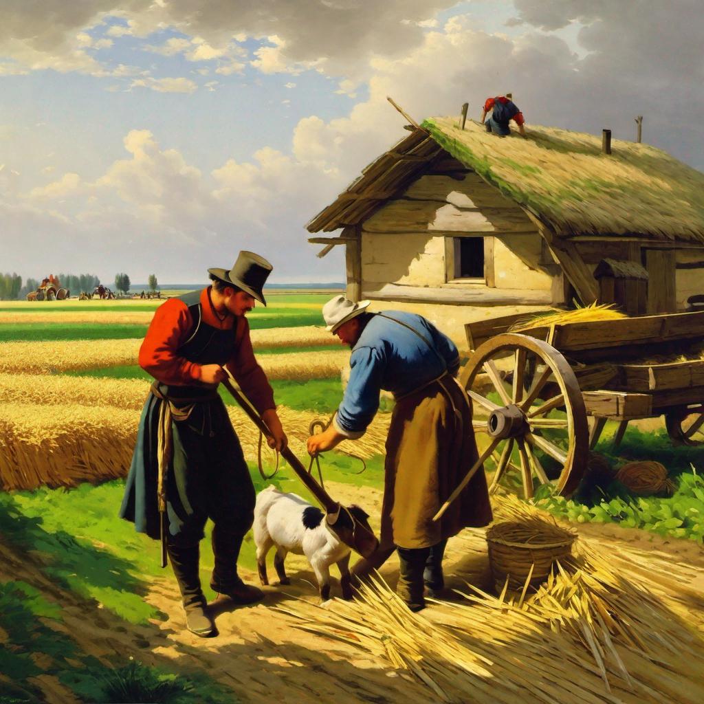 Volga Germans working on their farms