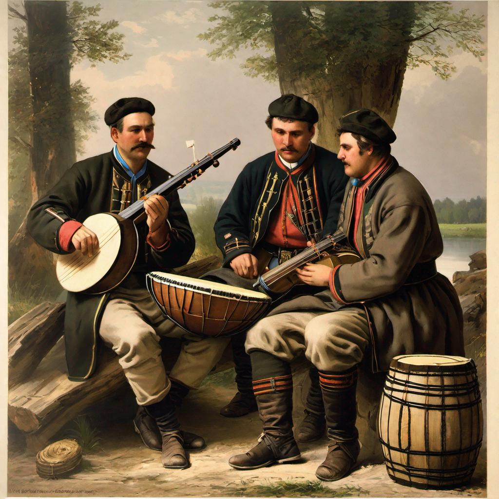 Volga Germans playing traditional instruments