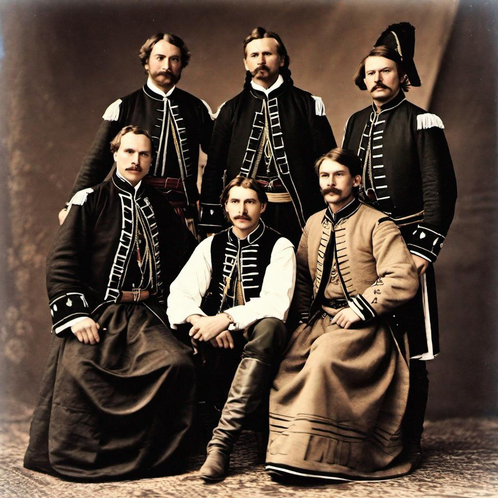 Volga German men in traditional attire