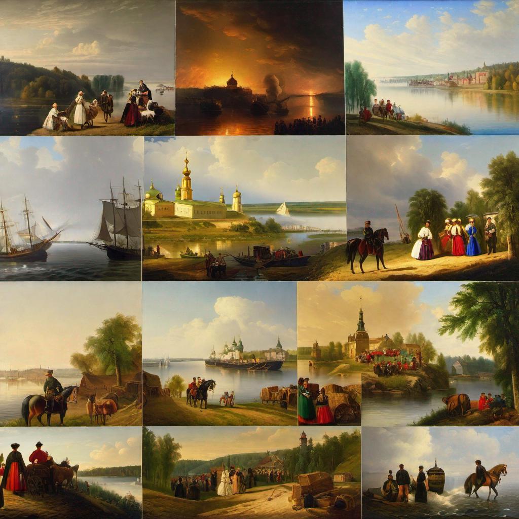 A collage showcasing the diverse cultures of the Volga